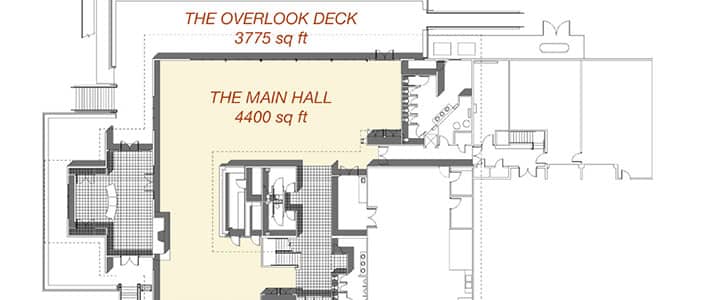 Meetings & Conferences Asheville CorporateMeeting & Wedding Venue Crest Center Floorplan 705 x 300 The Crest Center